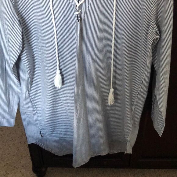 Roxy tunic blue white stripe beach dress swim coverup size Small / petite NWOT - Picture 7 of 13